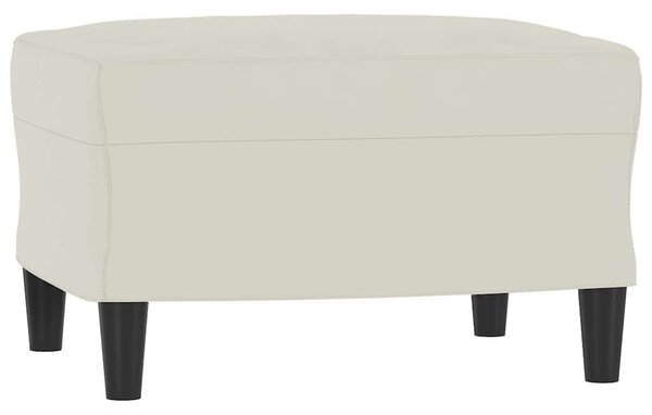 Krémszínű bársony kanapéfotel lábtartóval 60 cm