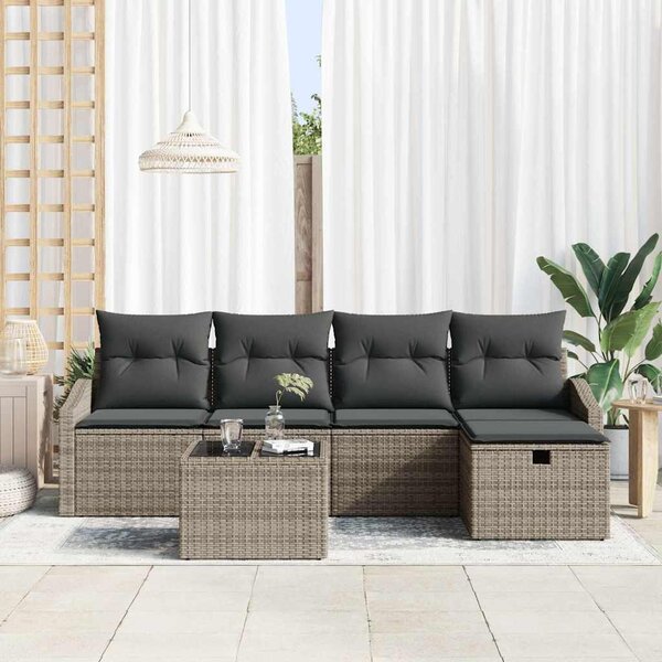 Kanapé Szett párnával 5 pcs polirattan