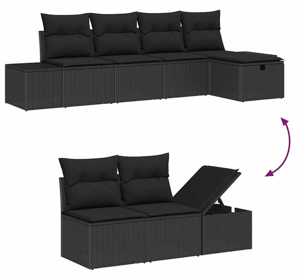 Kanapé Szett párnával 6 pcs polirattan