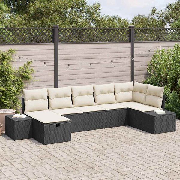 Kanapé Szett párnával 8 pcs polirattan
