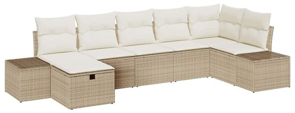 Kanapé Szett párnával 7 pcs polirattan