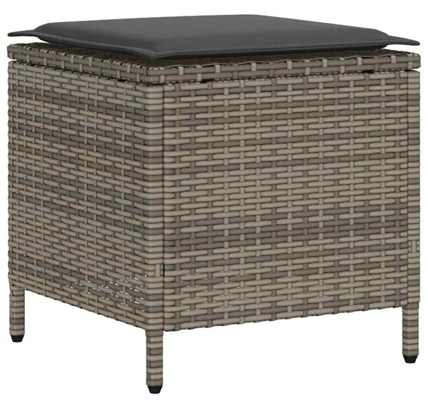 4 részes szürke polyrattan kerti ülőgarnitúra párnákkal
