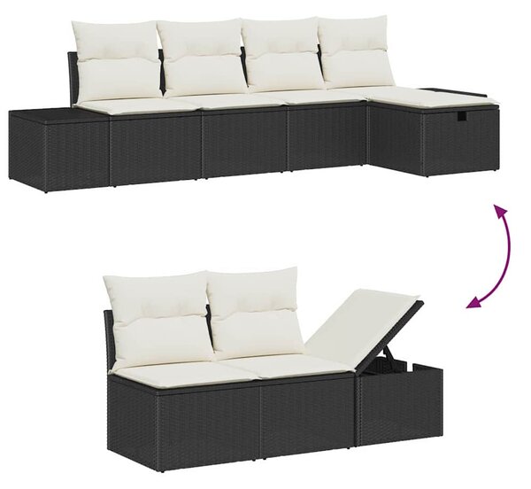 Kanapé Szett párnával 6 pcs polirattan