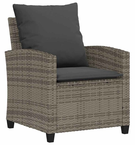 4 részes szürke polyrattan kerti ülőgarnitúra párnákkal