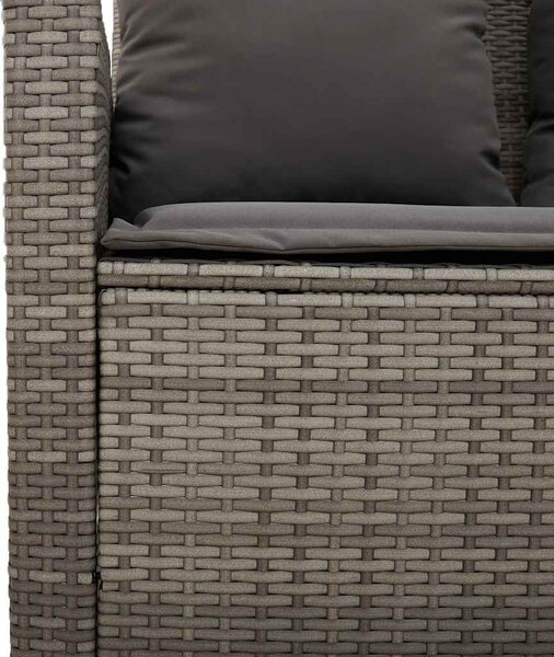 4 részes szürke polyrattan kerti ülőgarnitúra párnákkal