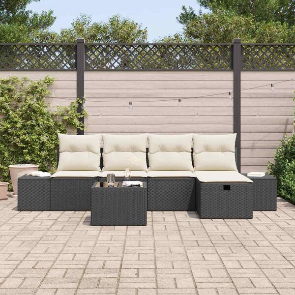 Kanapé Szett párnával 6 pcs polirattan