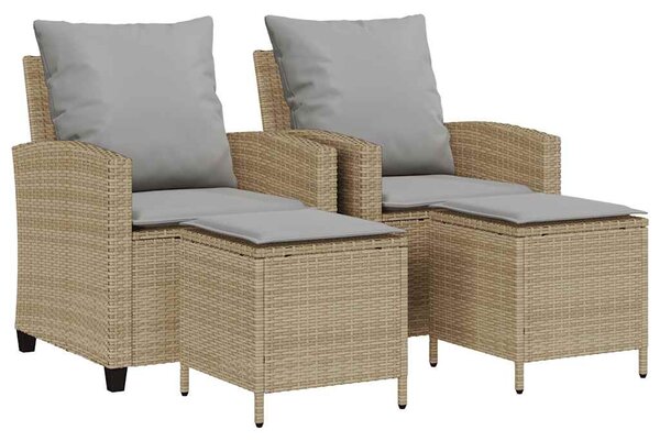 4 részes bézs polyrattan kerti ülőgarnitúra párnákkal