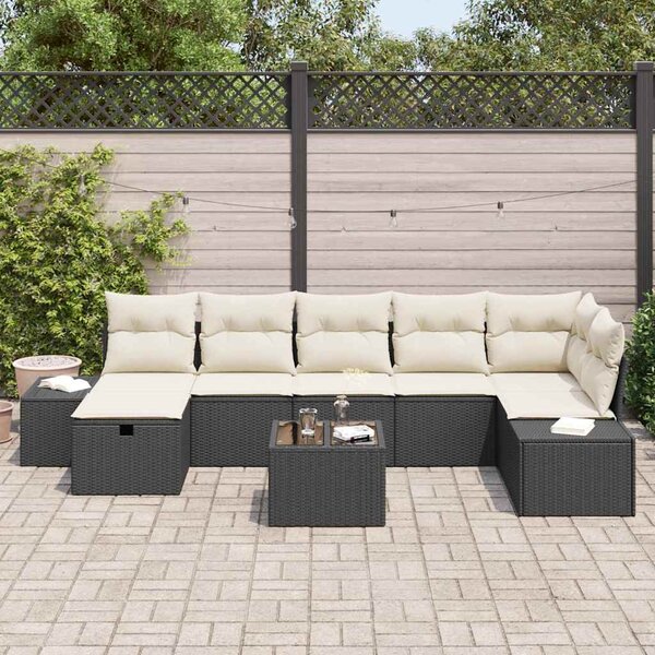 Kanapé Szett párnával 8 pcs polirattan