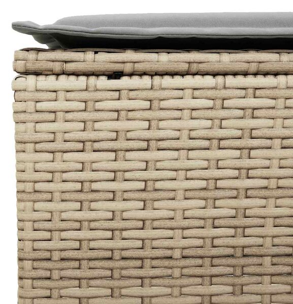 4 részes bézs polyrattan kerti ülőgarnitúra párnákkal