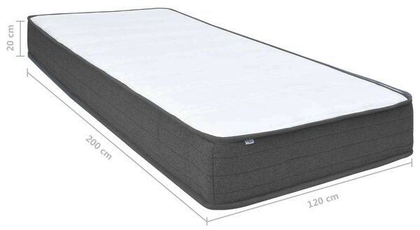 VidaXL sötétszürke rugós szövetágy 120 x 200 cm