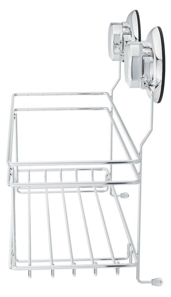 Ezüstszínű öntapadós fém fürdőszobai polc Bestlock Bath – Compactor