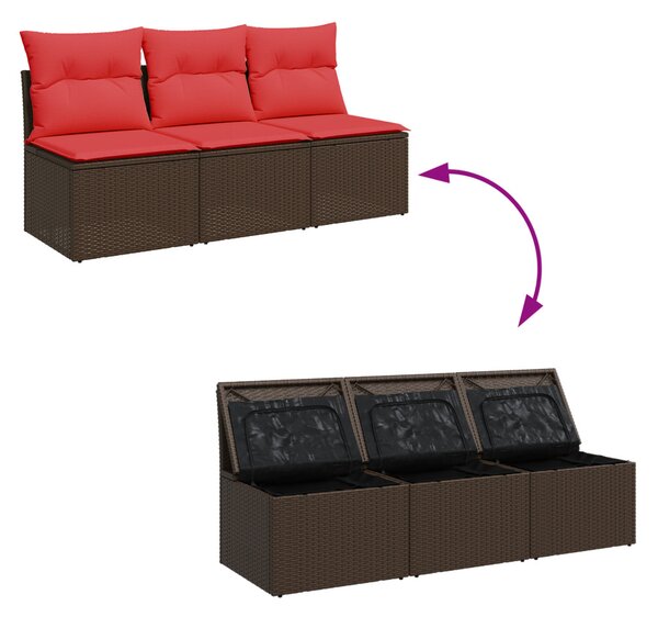 | Kerti kanapé | párnával Barna 165 x 62 x 69 cm Poli rattan