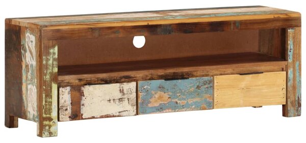 Tömör újrahasznosított fa TV-szekrény 110 x 30 x 40 cm