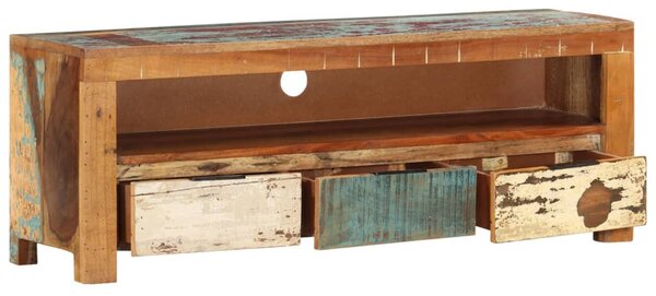 Tömör újrahasznosított fa TV-szekrény 110 x 30 x 40 cm