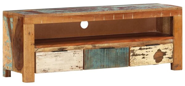 Tömör újrahasznosított fa TV-szekrény 110 x 30 x 40 cm