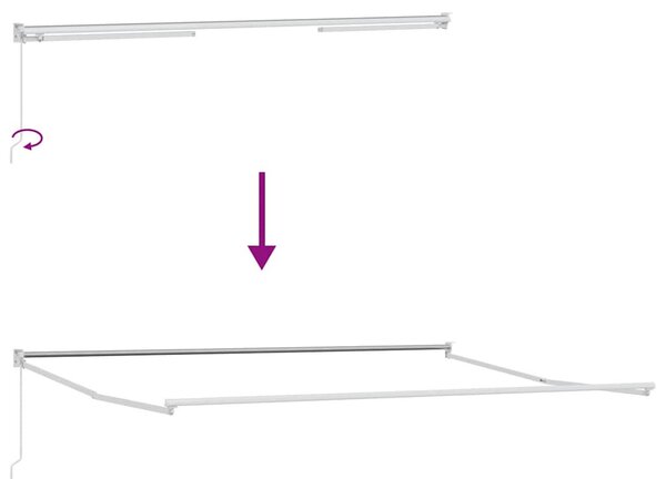 Barna kézzel kihúzható napellenző 500 x 300 cm