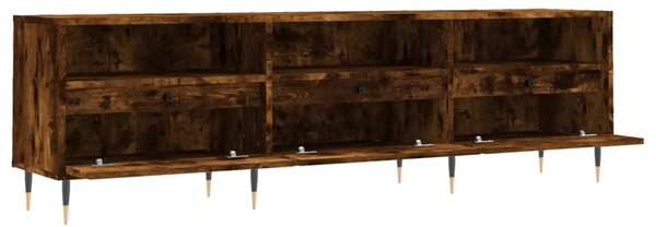 Füstös tölgy színű szerelt fa TV-szekrény 150 x 30 x 44,5 cm