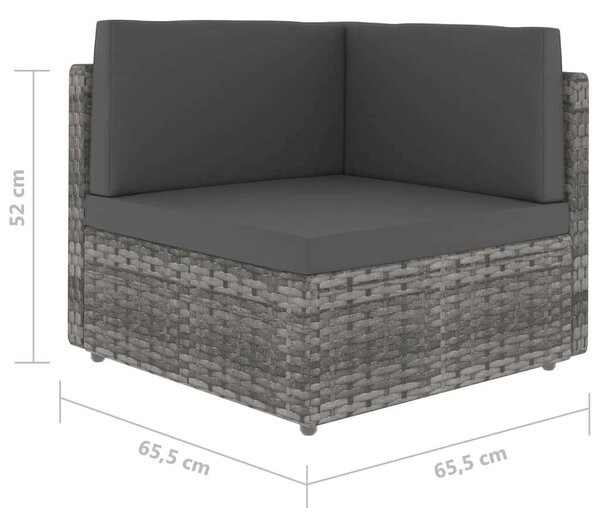 VidaXL 7 részes szürke polyrattan kerti ülőgarnitúra
