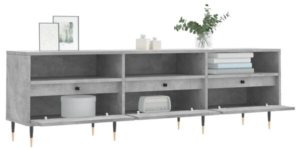 Betonszürke szerelt fa TV-szekrény 150x30x44,5 cm