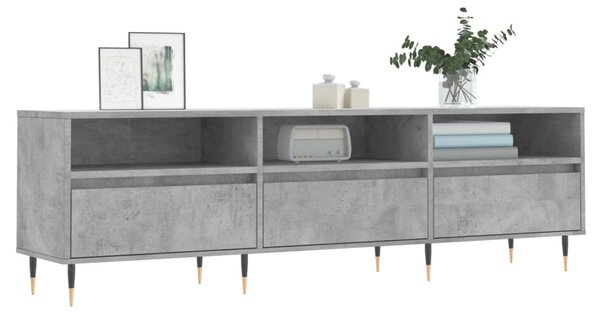 Betonszürke szerelt fa TV-szekrény 150x30x44,5 cm