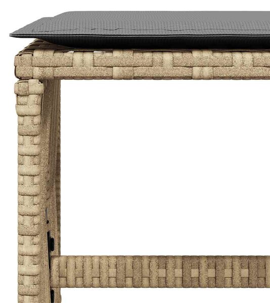 4 db vegyes bézs polyrattan kerti szék párnával 41 x 41 x 36 cm