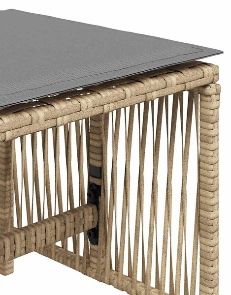 4 db vegyes bézs polyrattan kerti szék párnával 41 x 41 x 36 cm