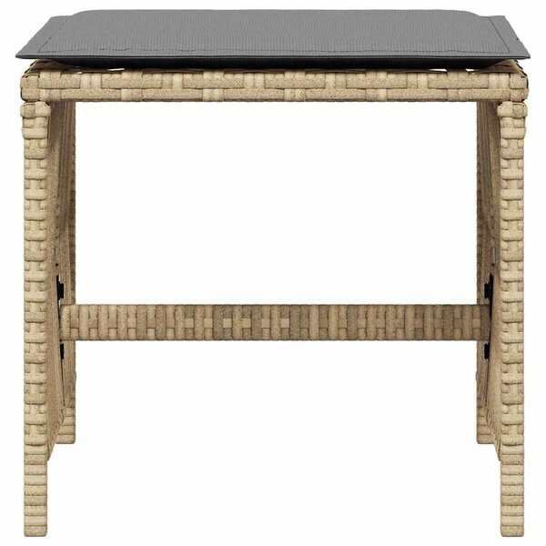 4 db vegyes bézs polyrattan kerti szék párnával 41 x 41 x 36 cm
