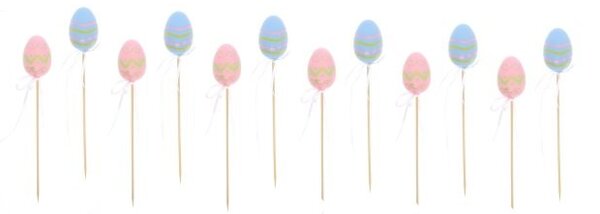 12 db húsvéti dekoráció betűzős tojás, mintás 4 cm