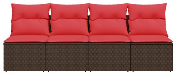 | Kerti kanapé | párnával Barna 227 x 62 x 69 cm polirattan