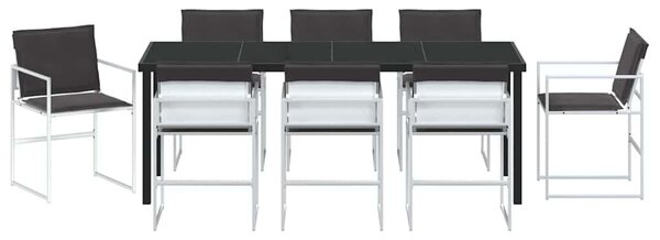 Kert étkező szett 9 pcs Fehér 200 x 80 x 73 cm Textilén és acél