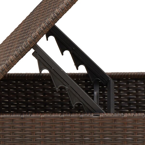 Barna polyrattan kerti ülőke párnával 55 x 55 x 37 cm