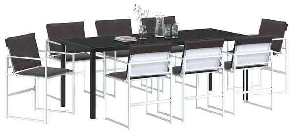 Kert étkező szett 9 pcs Fehér 200 x 80 x 73 cm Textilén és acél