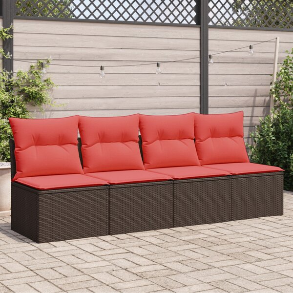 | Kerti kanapé | párnával Barna 227 x 62 x 69 cm polirattan