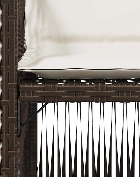 4 db barna polyrattan kerti szék párnával