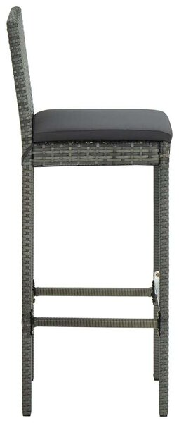 Polyrattan Kerti Bárszett - 5 részes - Szürke