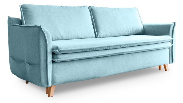 Világoskék kinyitható kanapé 225 cm – Miuform