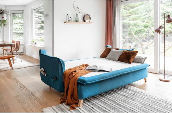 Türkiz kinyitható kanapé 225 cm Charming Charlie – Miuform