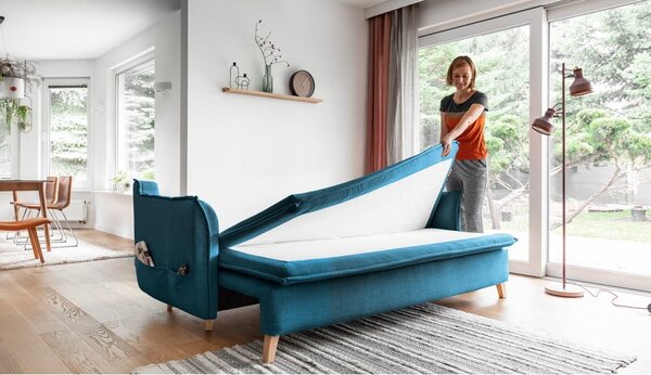 Türkiz kinyitható kanapé 225 cm Charming Charlie – Miuform