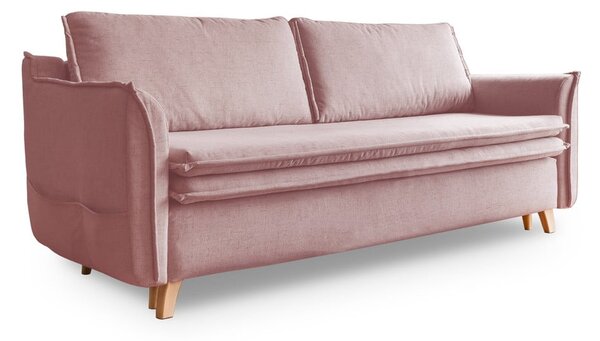 Világos rózsaszín kinyitható kanapé 225 cm – Miuform