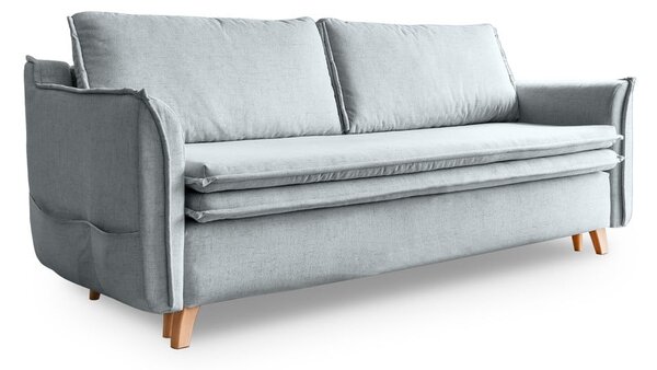 Világosszürke kinyitható kanapé 225 cm – Miuform