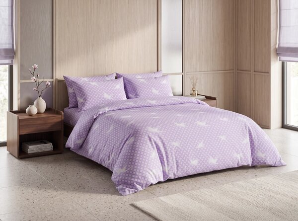 Pamut ágynemű LILAC MEADOW lila Ágyneműhuzat mérete: 70 x 80 cm | 140 x 200 cm