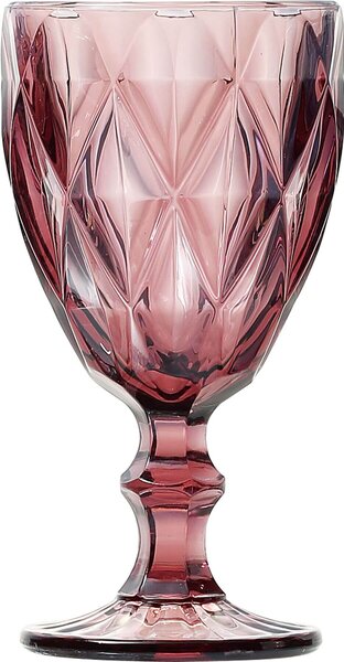 Rózsaszín üveg borospohár 230ml 6db