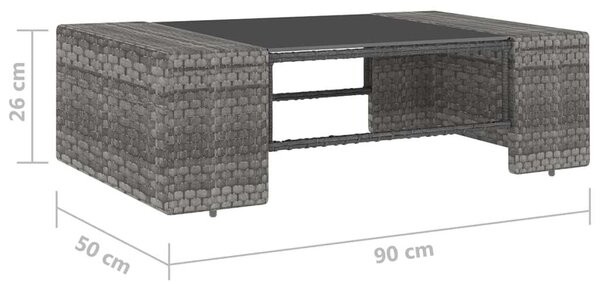 VidaXL 14 részes szürke polyrattan kerti ülőgarnitúra párnákkal