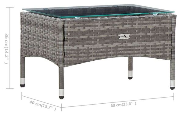 VidaXL 4 részes szürke polyrattan kerti ülőgarnitúra párnákkal