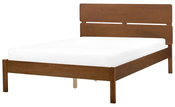 Ágy LED világítással Keményfa BOISSET 140 x 200 cm Sötétbarna