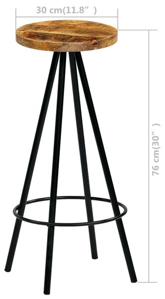VidaXL Mangófa Bárszék - 4 db - Ipari Stílus