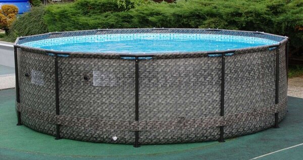 Marimex Florida 366x99cm rattan mintás Fémvázas medence (10340213) - szürke
