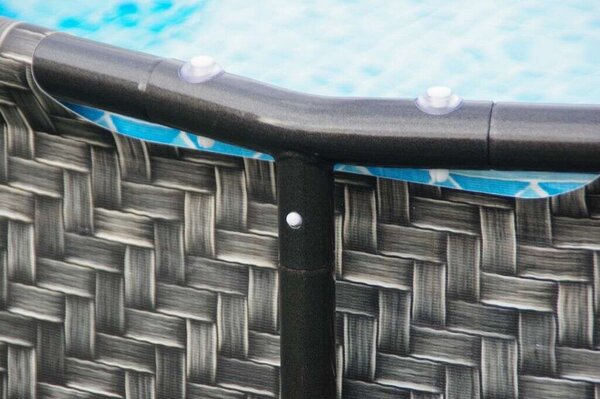 Marimex Florida 366x99cm rattan mintás Fémvázas medence (10340213) - szürke
