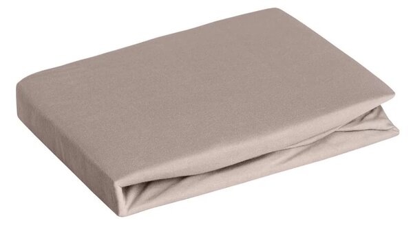 Jersey pamut gumis lepedő Sötét bézs 220x200 cm + 30 cm