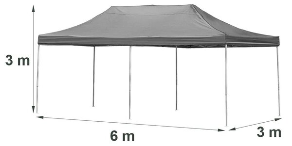 Összecsukható kerti pavilon 3x6 m